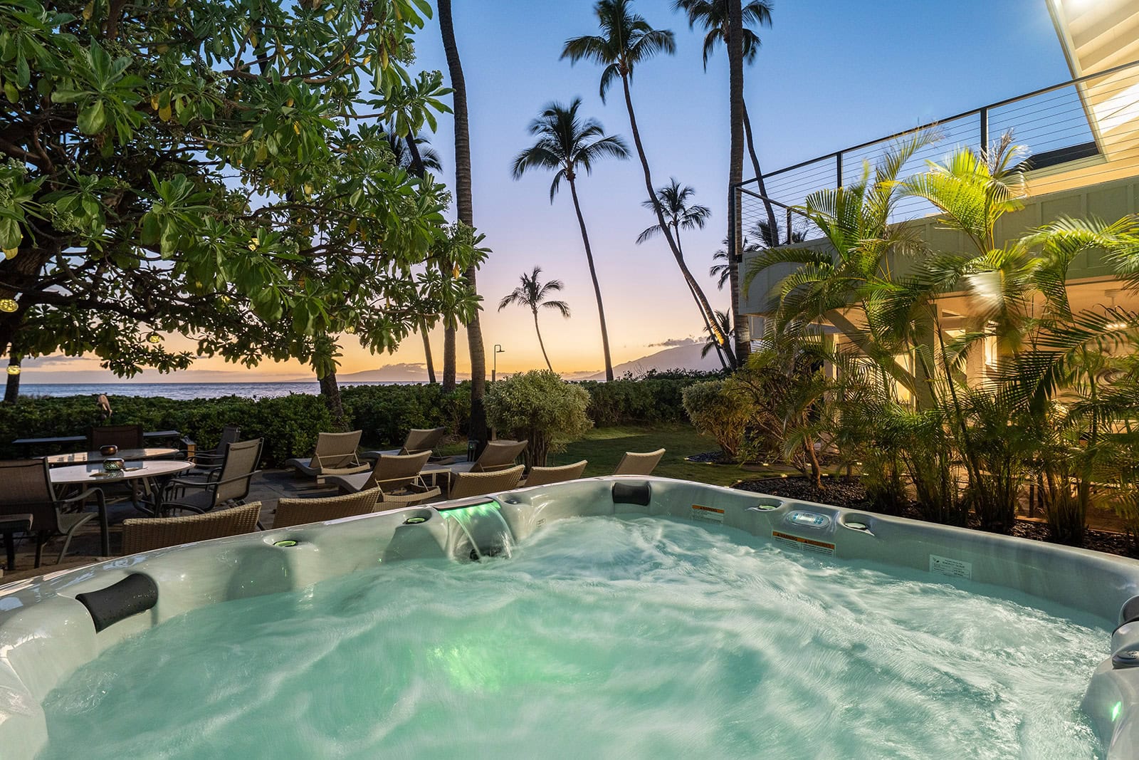 Sunset hot tub